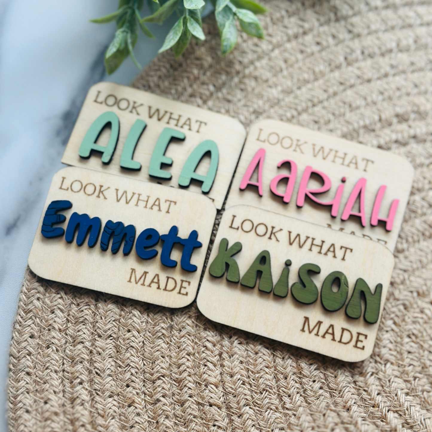 Personalized “Look What I Made” Magnet – Fridge Art Display for Kids
