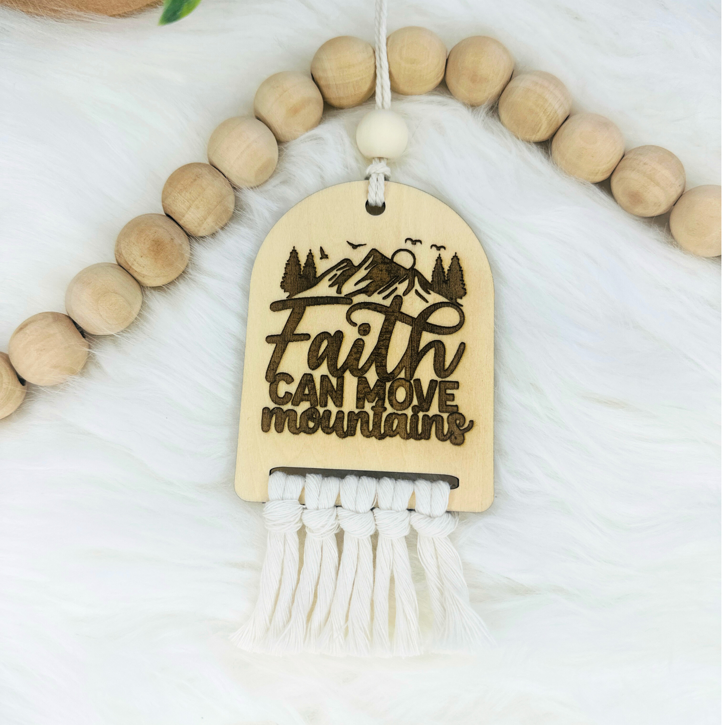 Faith can Move Mountains Car Charm
