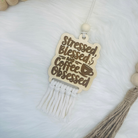 Coffee Obsessed Car Charm